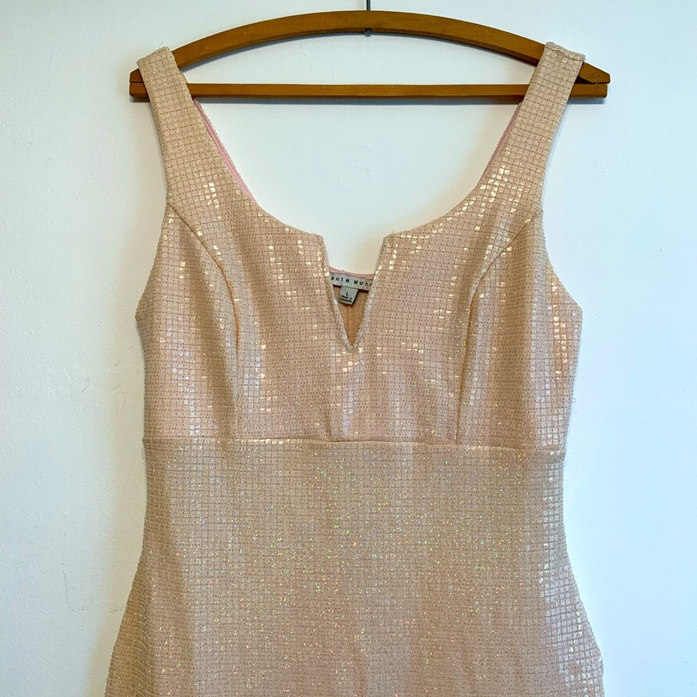 Beige Sequin Dress, Size L